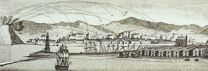 Bombardeos sobre Barcelona desde el Castillo de Montjuïc